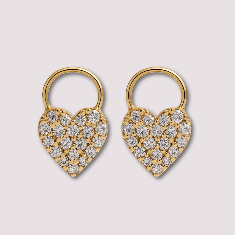 9Y Diamond Heart Earring Charms