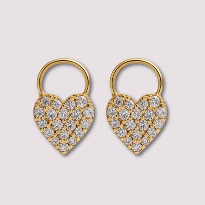 9Y Diamond Heart Earring Charms