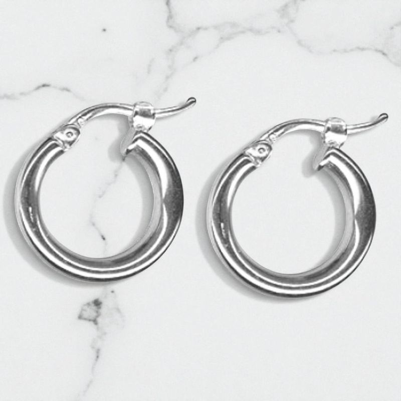 Sterling Silver 3mm Plain Hoops