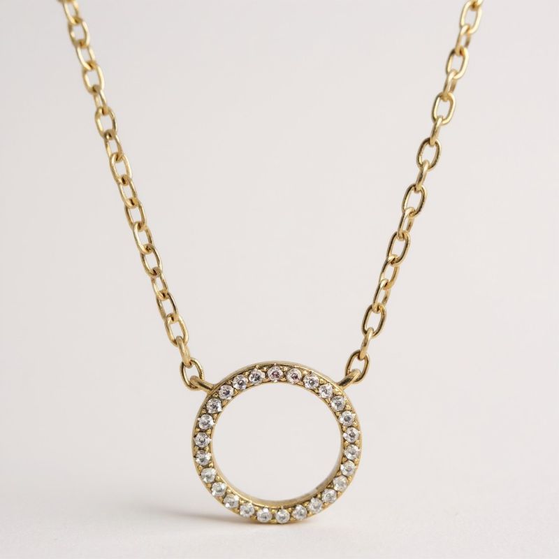 St Silver GP CZ Circle Pendant