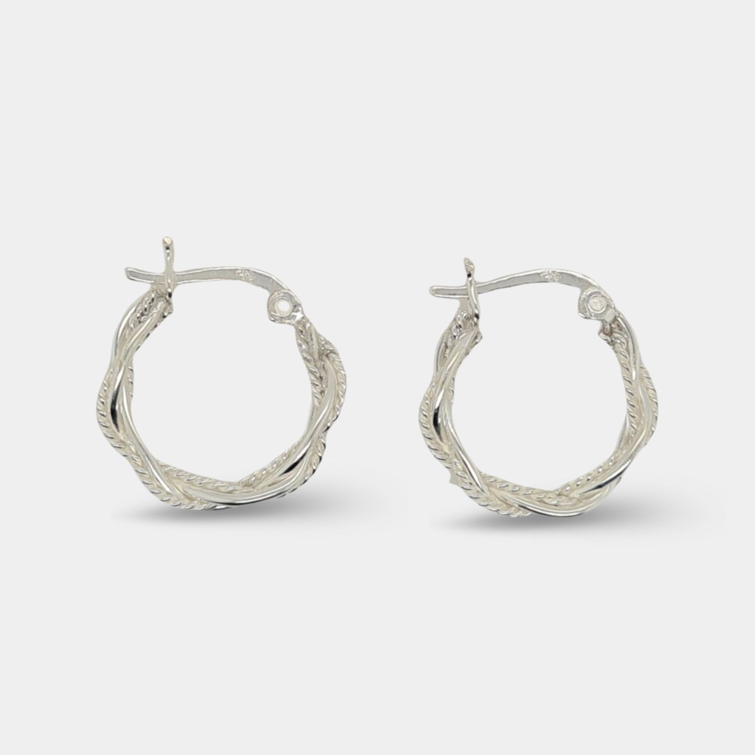 Sterling Silver Fancy Rope Hoops
