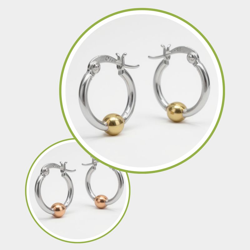Sterling Silver Hoops & Ball Feature
