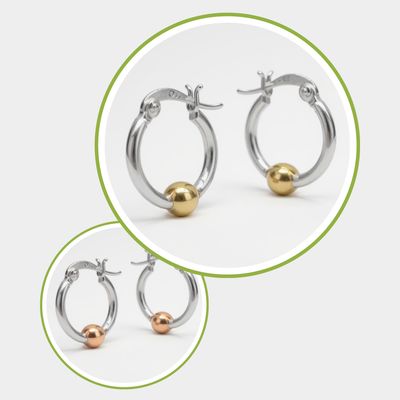 Sterling Silver Hoops & Ball Feature