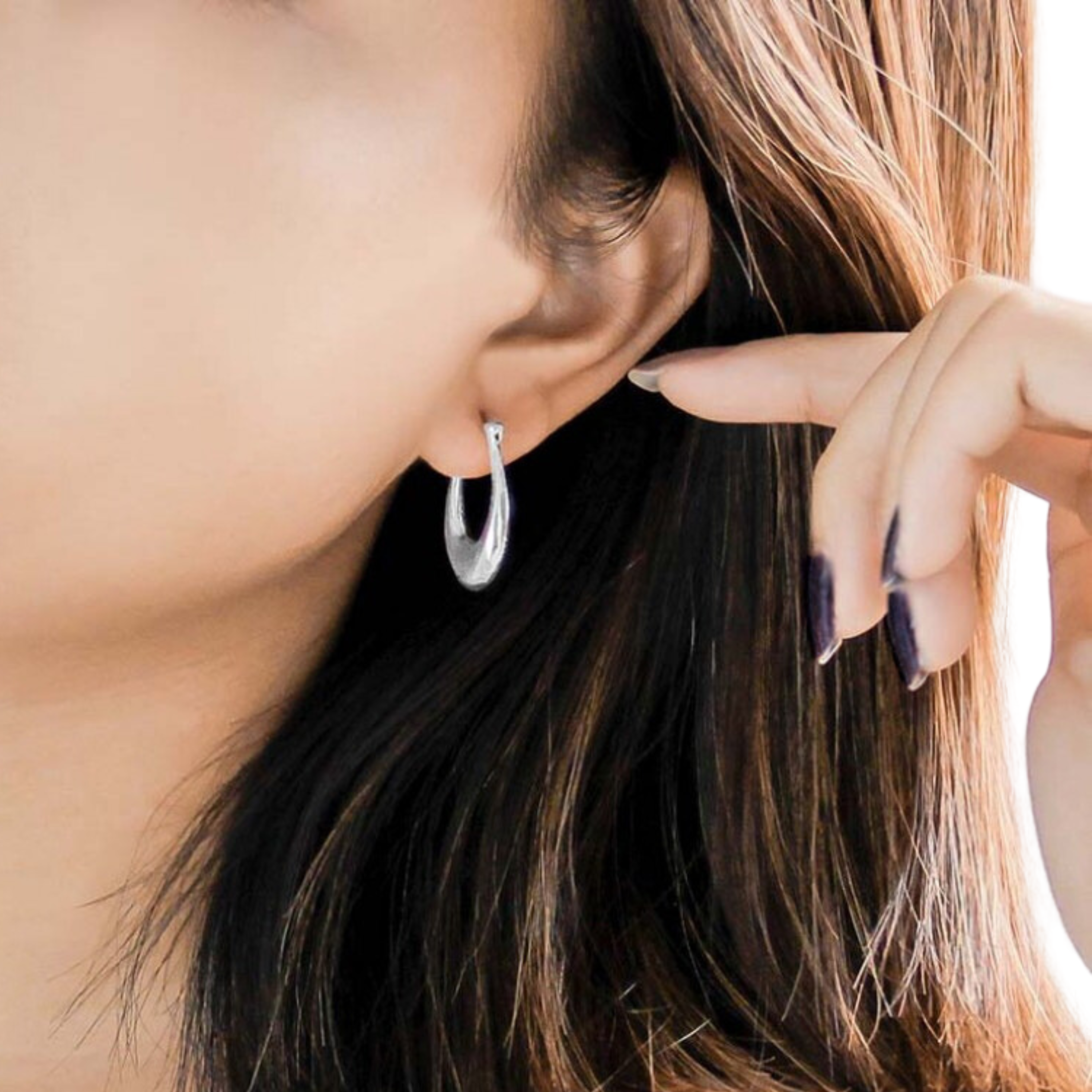 Sterling Silver Tapered U Shape Hoops