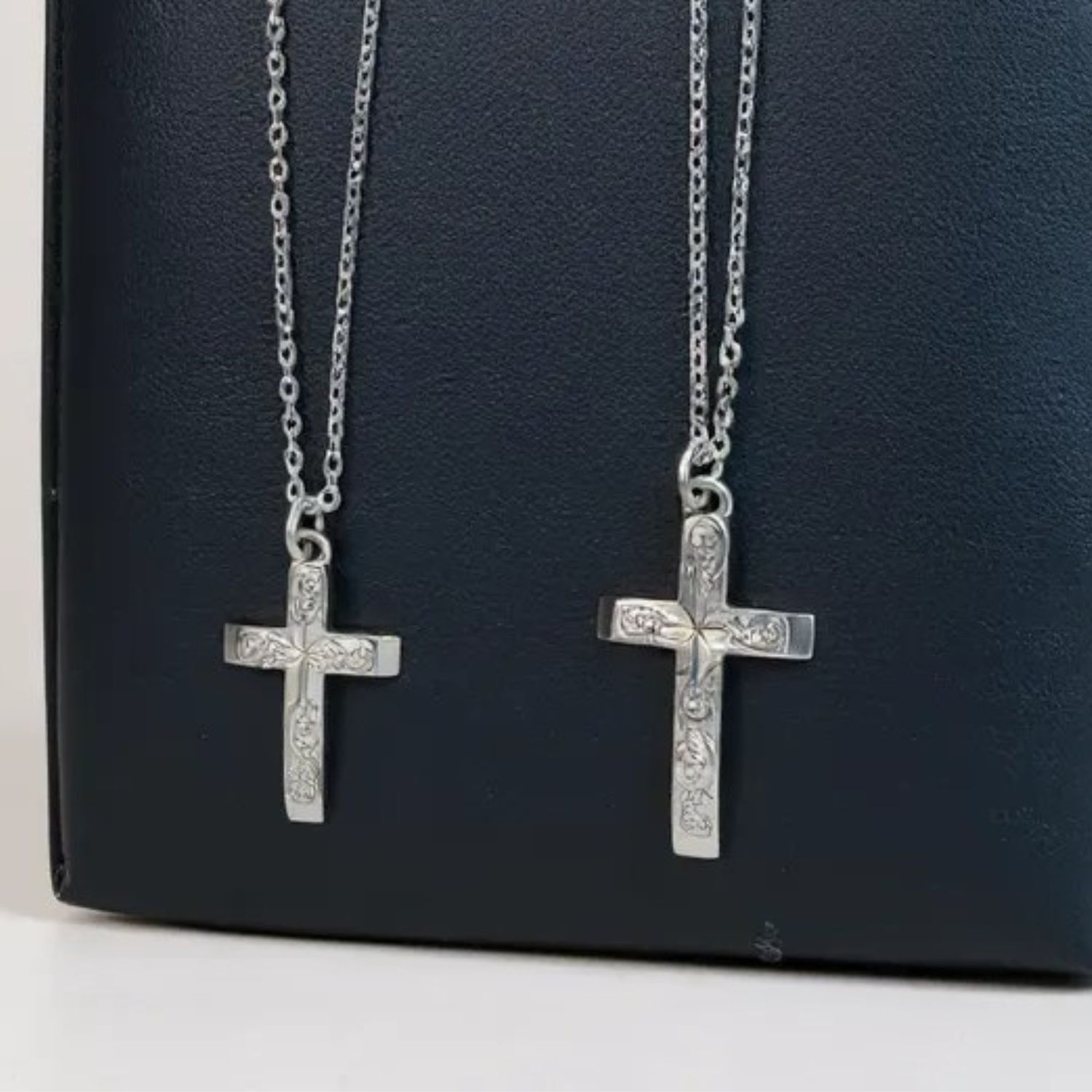 Sterling Silver Engraved Cross & Chain