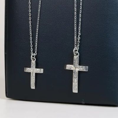 Sterling Silver Engraved Cross & Chain
