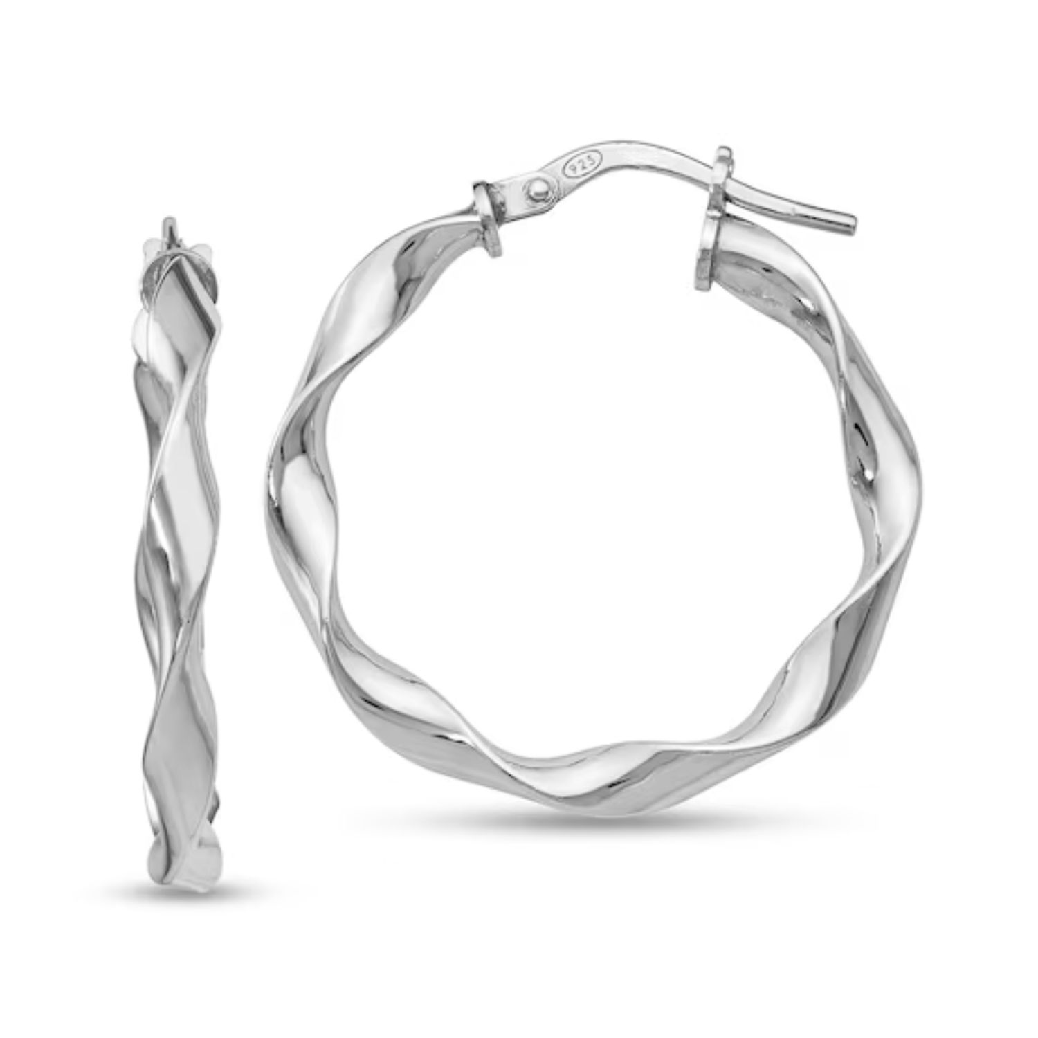 Sterling Silver Twist Hoops
