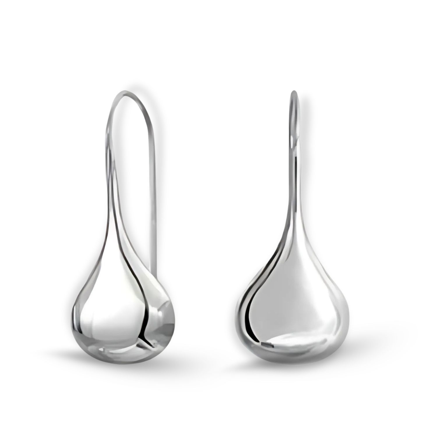 Sterling Silver Puff Drop Earrings