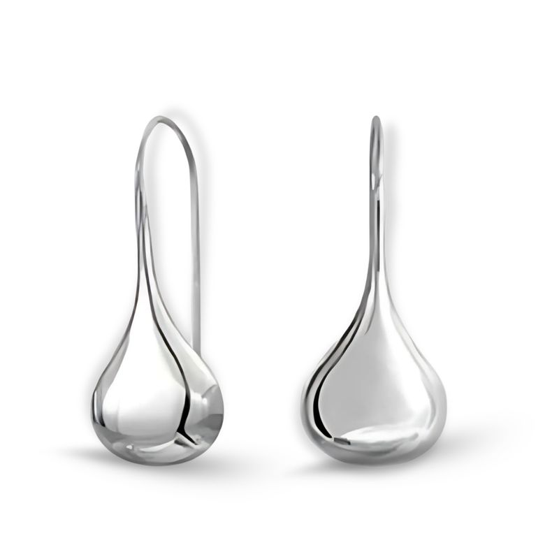Sterling Silver Puff Drop Earrings