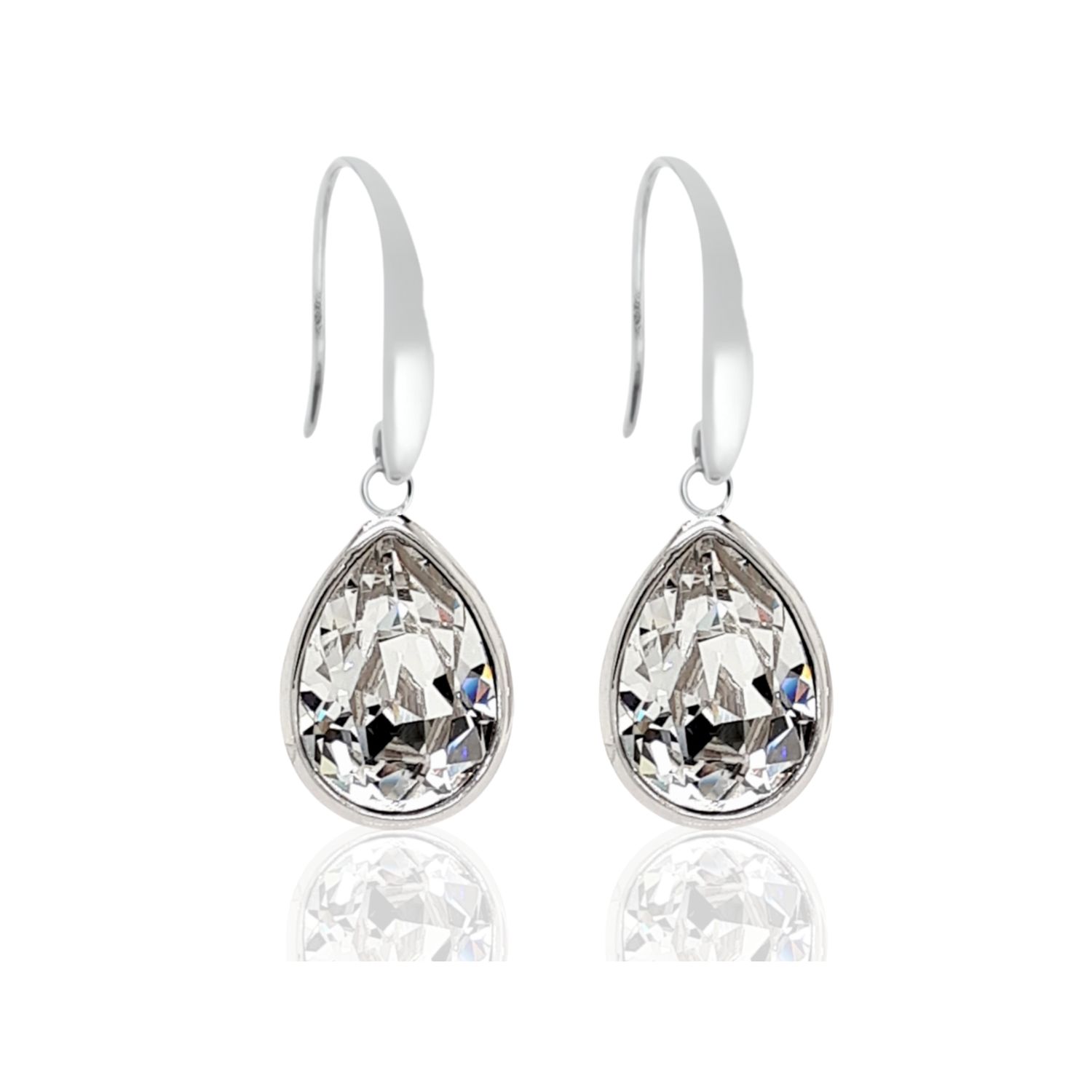 Sterling Silver Swarovski Tear Drop Earrings