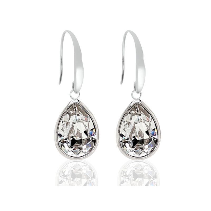 Sterling Silver Swarovski Tear Drop Earrings