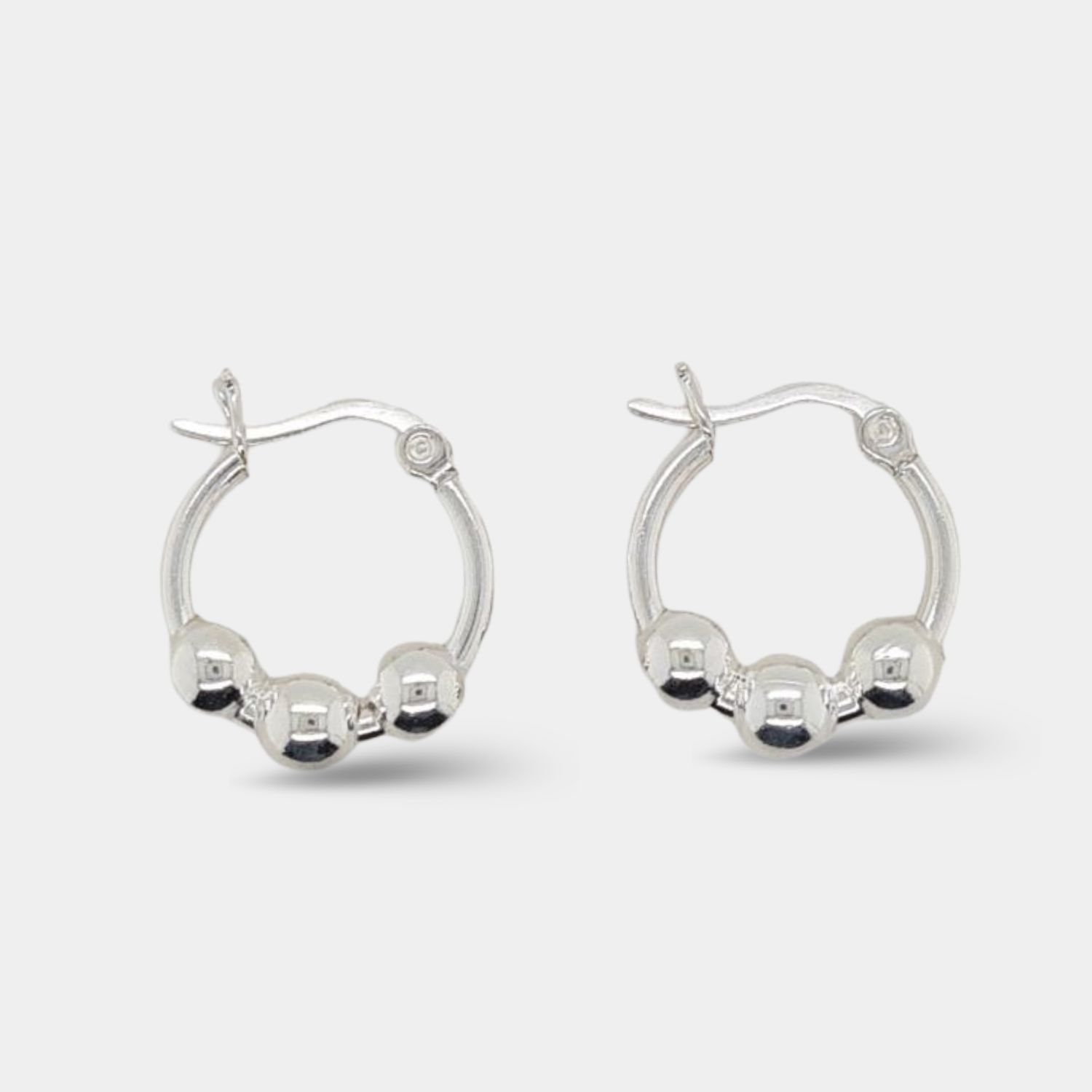Sterling Silver Ball Hoops