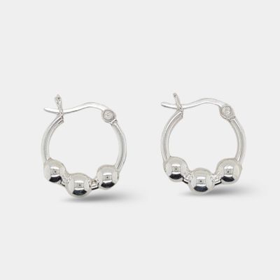 Sterling Silver Ball Hoops
