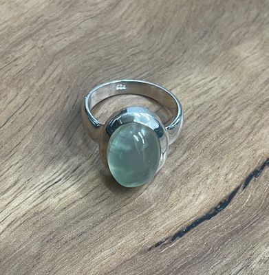 Sterling Silver Prehnite Ring