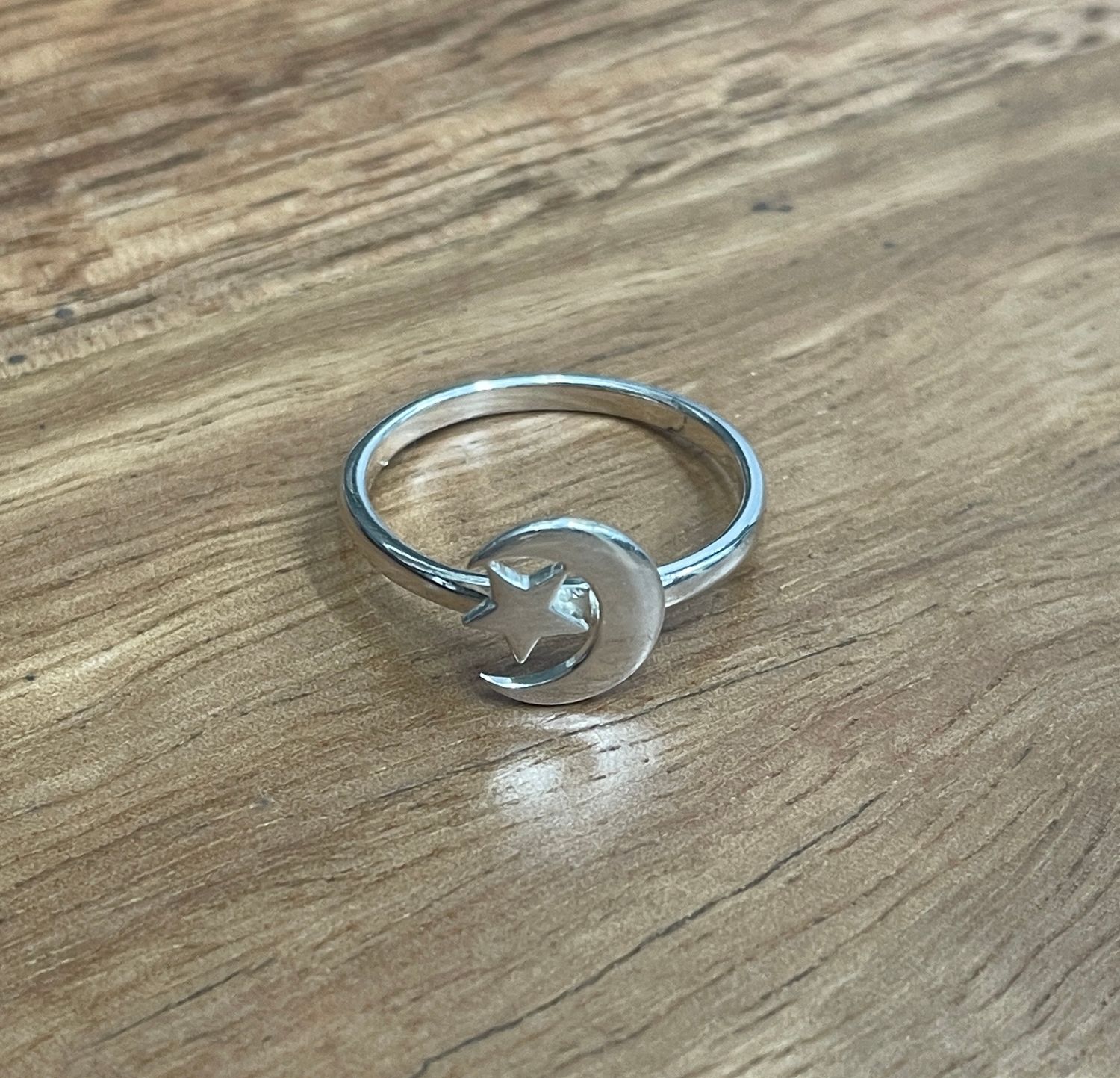 Sterling Silver Star & Moon Ring