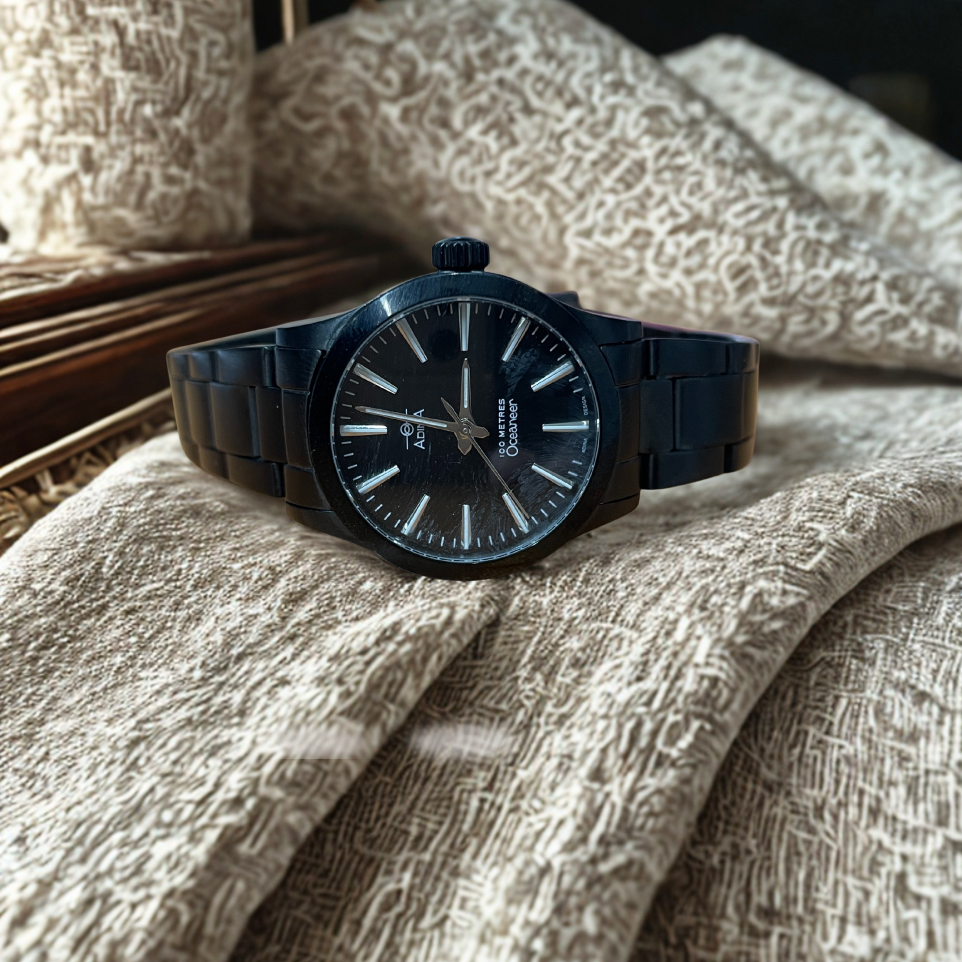 Adina Ladies Oceaneer Black Sports Watch NK176 B2XB