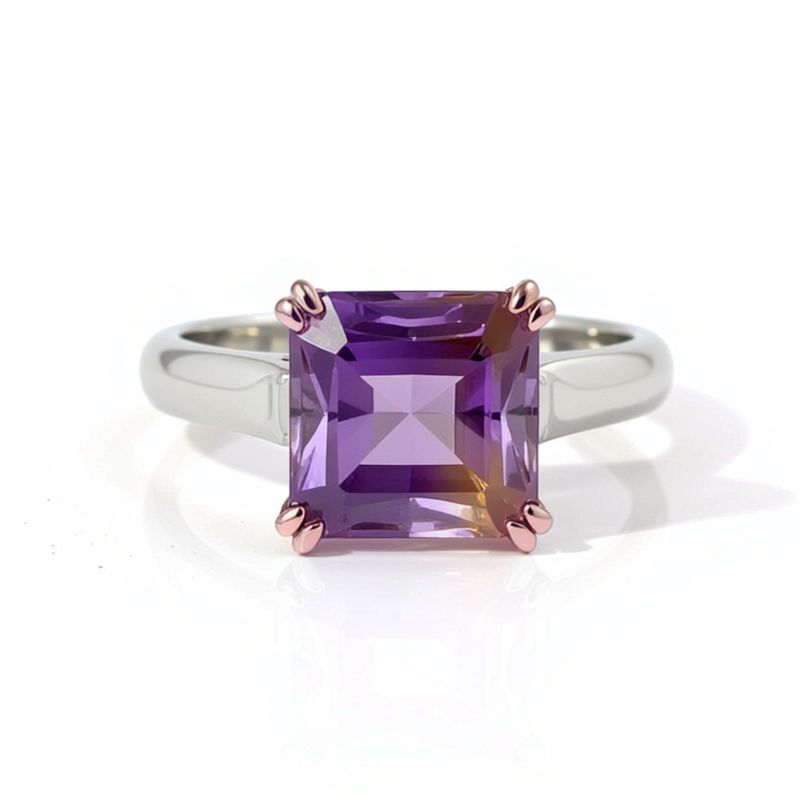 Sterling Silver & 9ct Rose Gold Ametrine Cocktail Ring