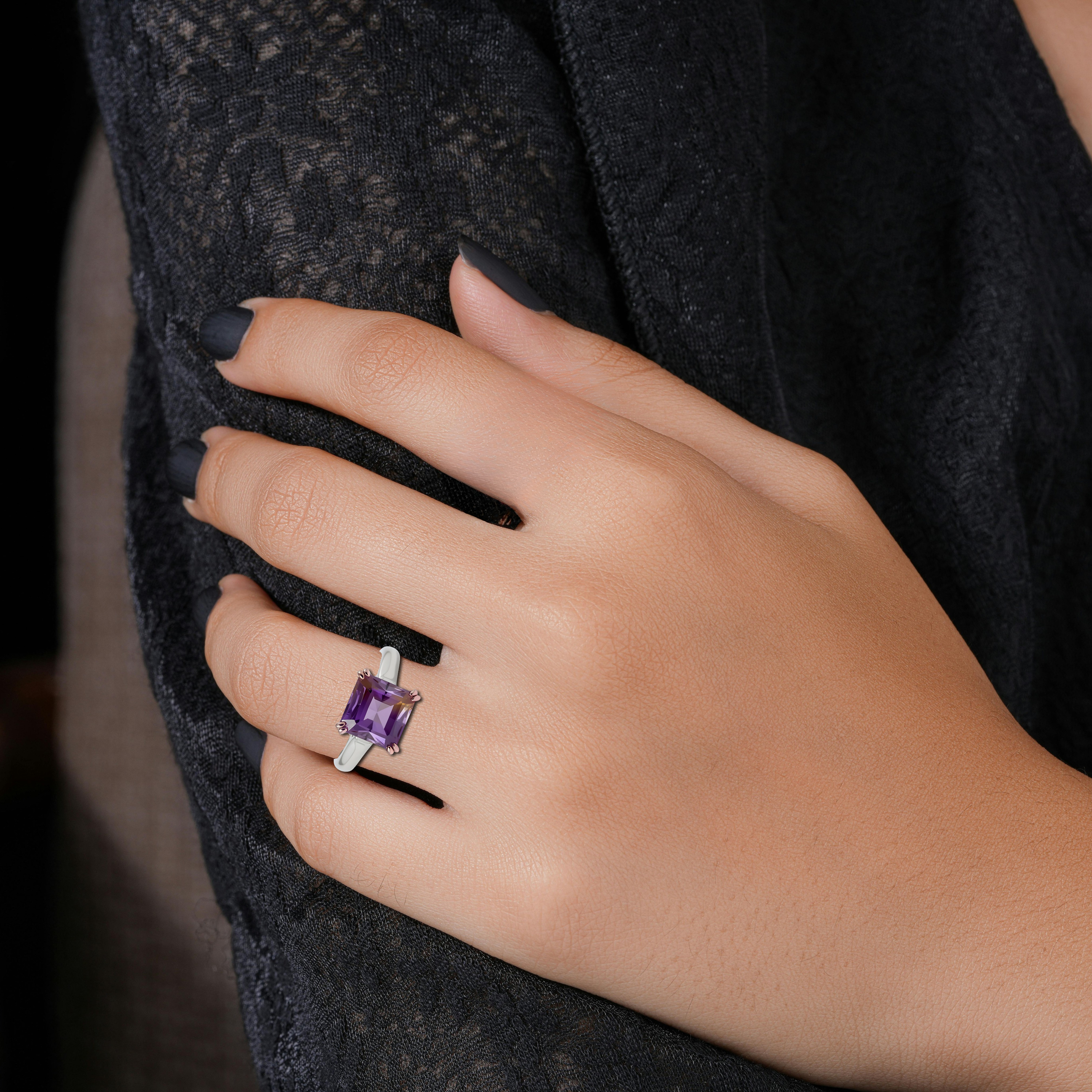 Sterling Silver & 9ct Rose Gold Ametrine Cocktail Ring
