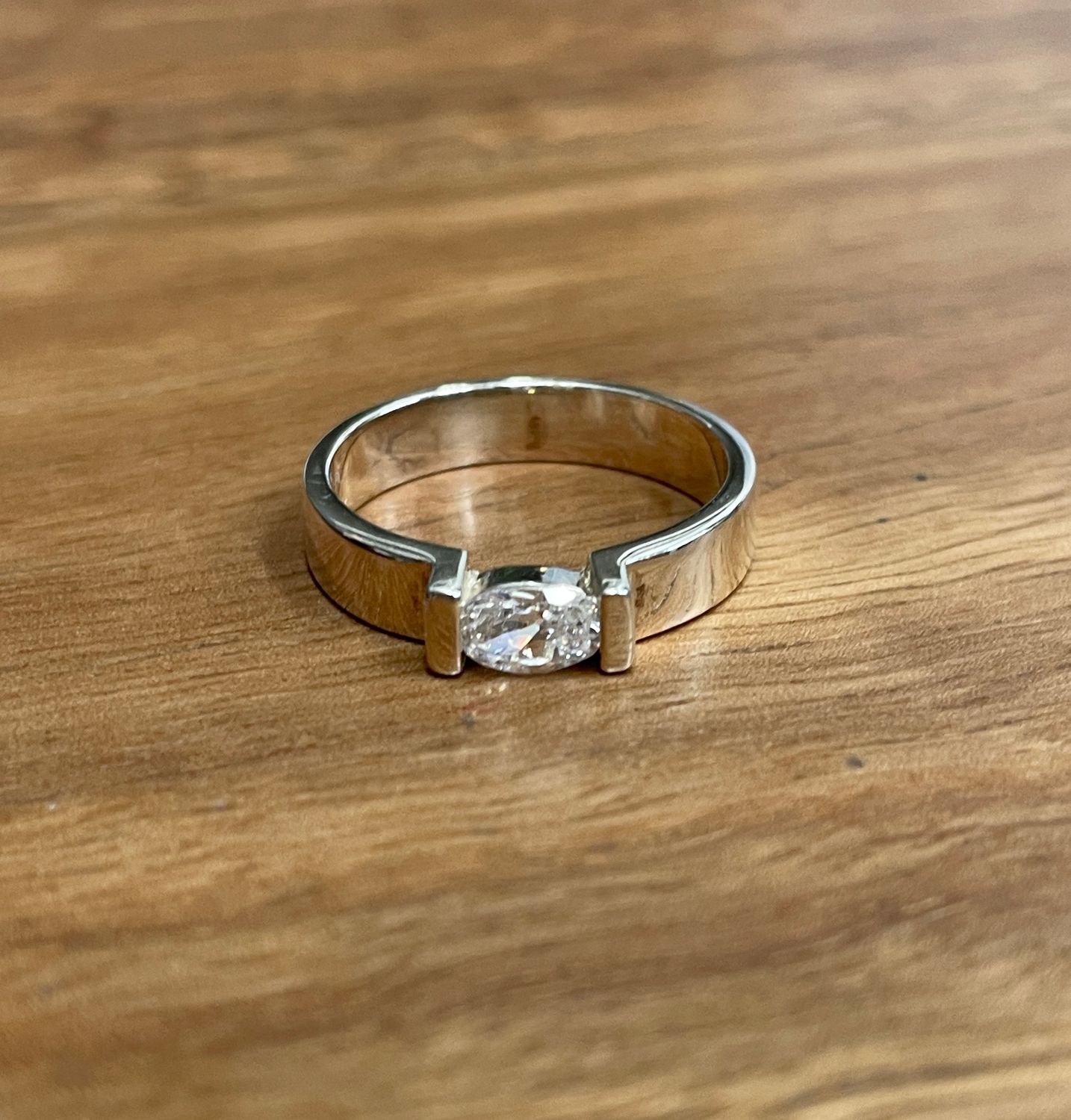 Sterling Silver Oval CZ Ring