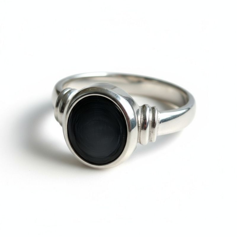 Sterling Silver Hematite Stone Ring