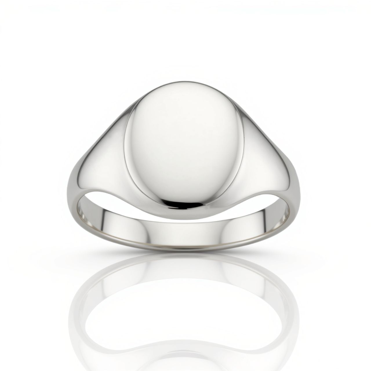 Sterling Silver Large Oval Signet Ring