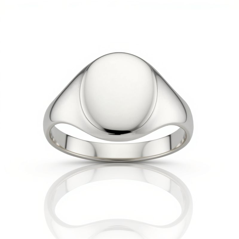 Sterling Silver Large Oval Signet Ring
