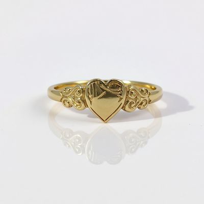 9Y Heart Signet Ring