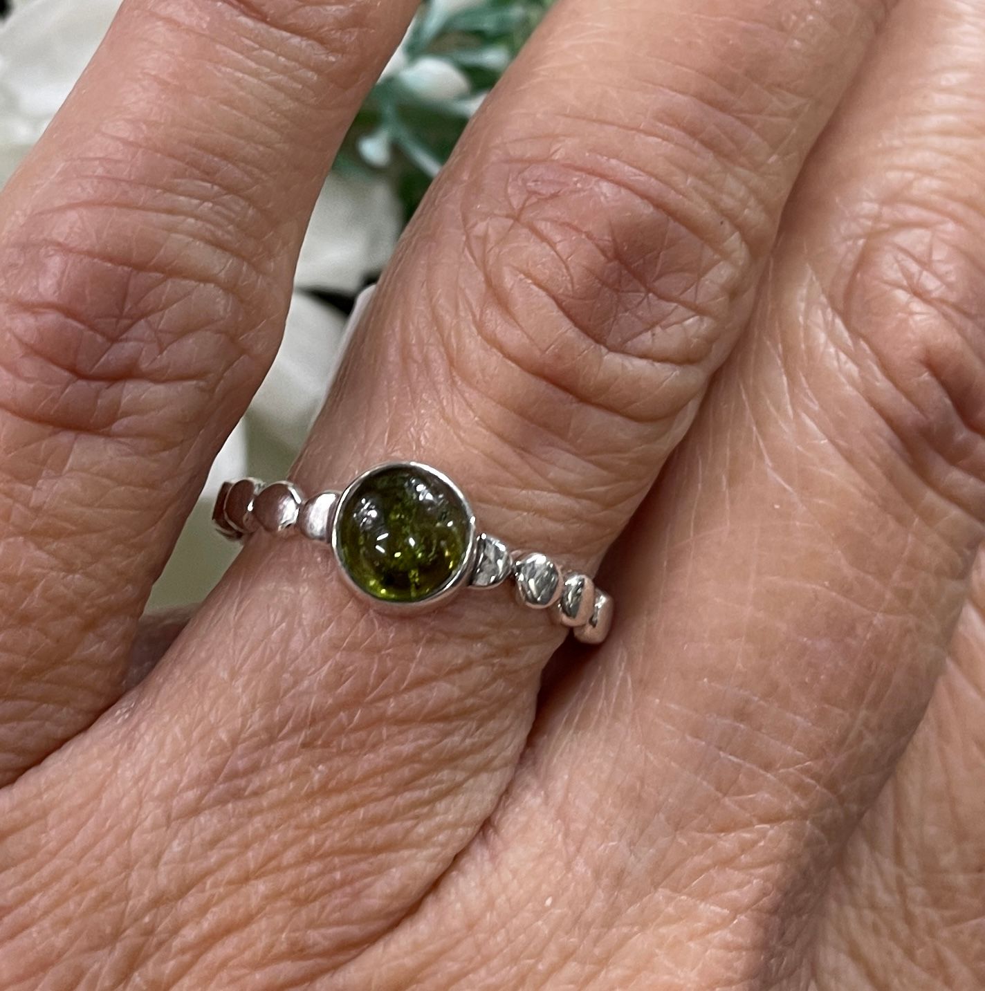 Sterling Silver Green Tourmaline Ring