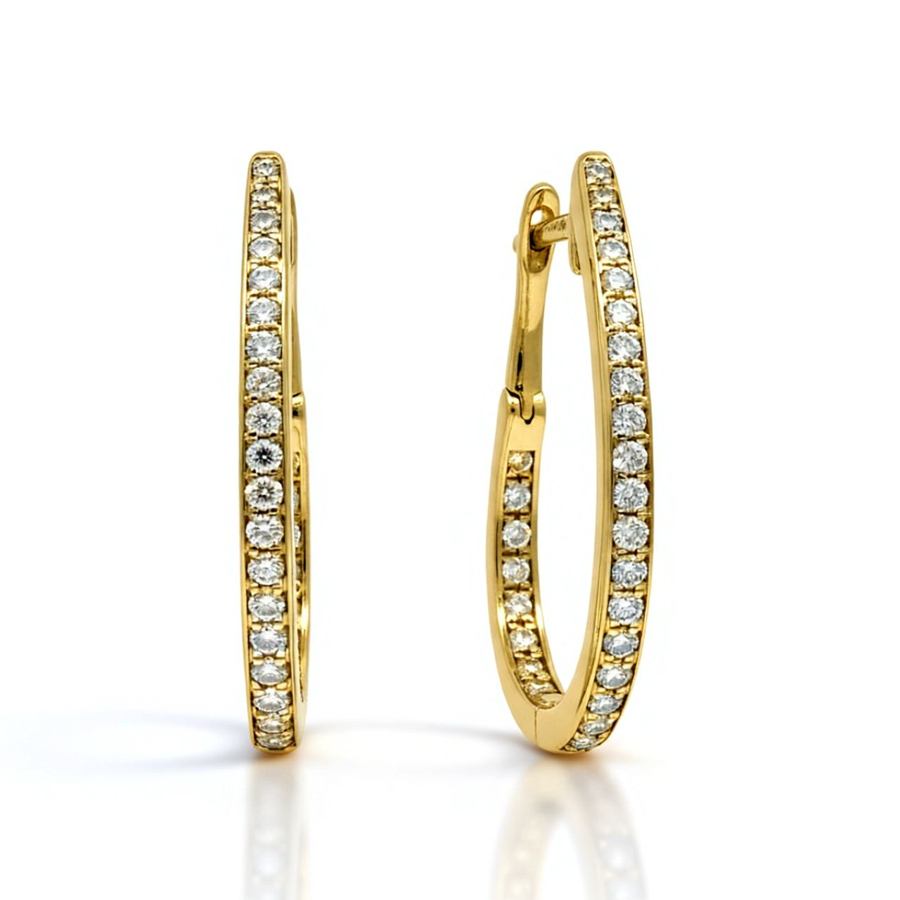 9ct Gold Hinged Diamond Huggie Earrings