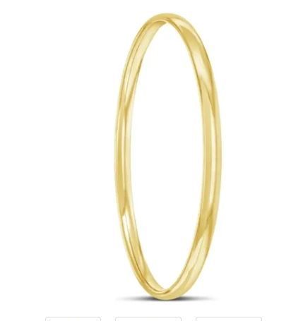 9ct Yellow Gold Filled Oval Bangle 4.5mm