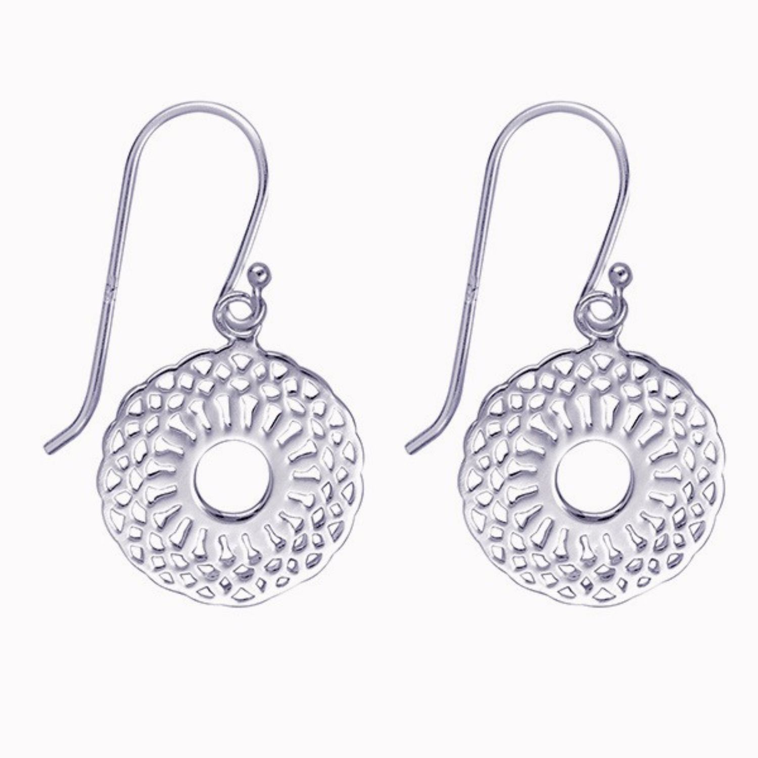 Sterling Silver Patterned Drop Earrings