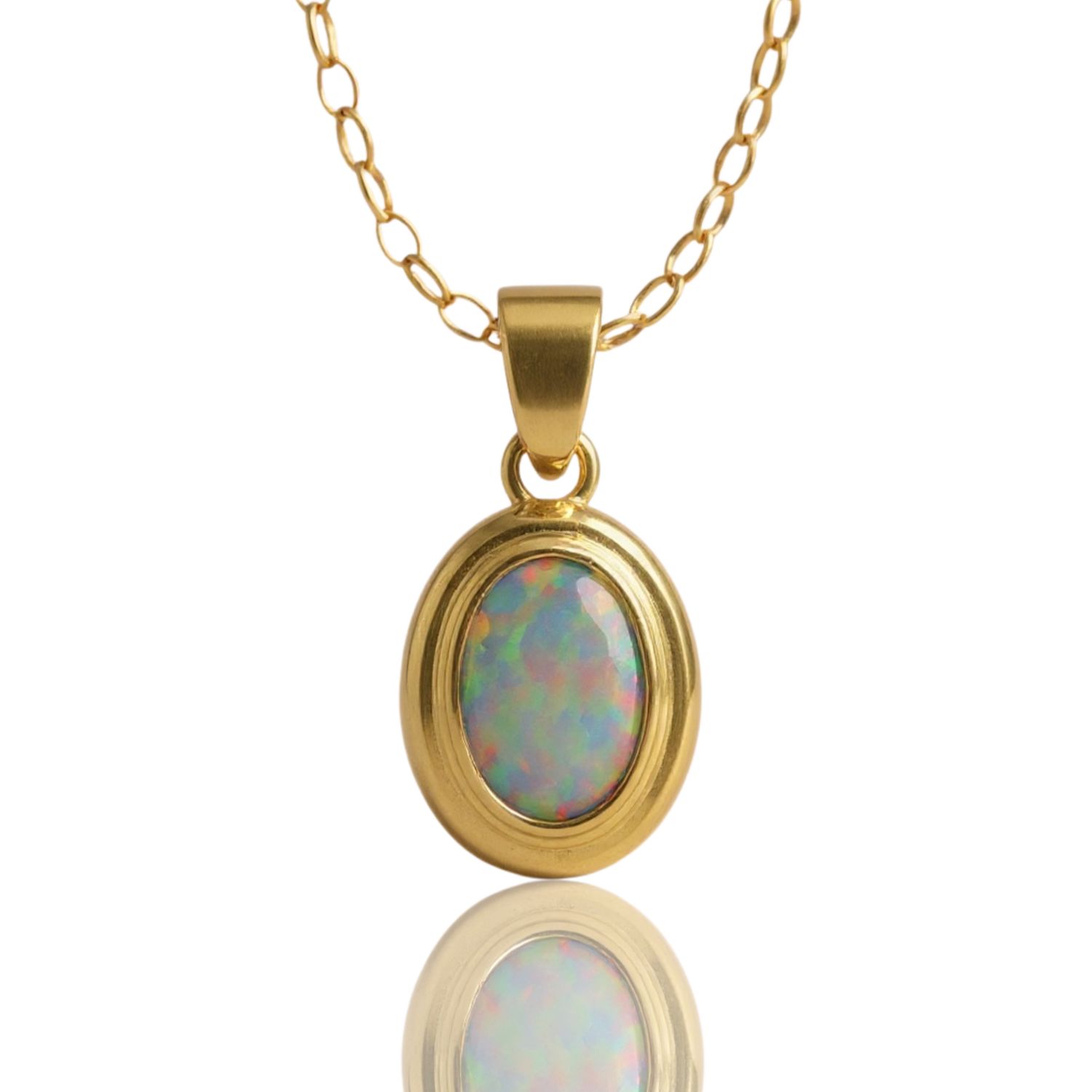 9ct Yellow Gold Opal Pendant