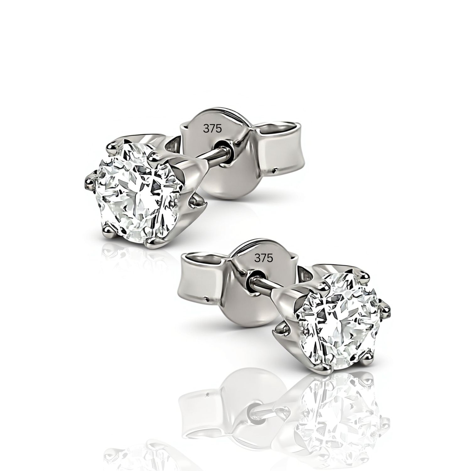 9W LAB Diamond Stud Earrings (Round 1.51ct)