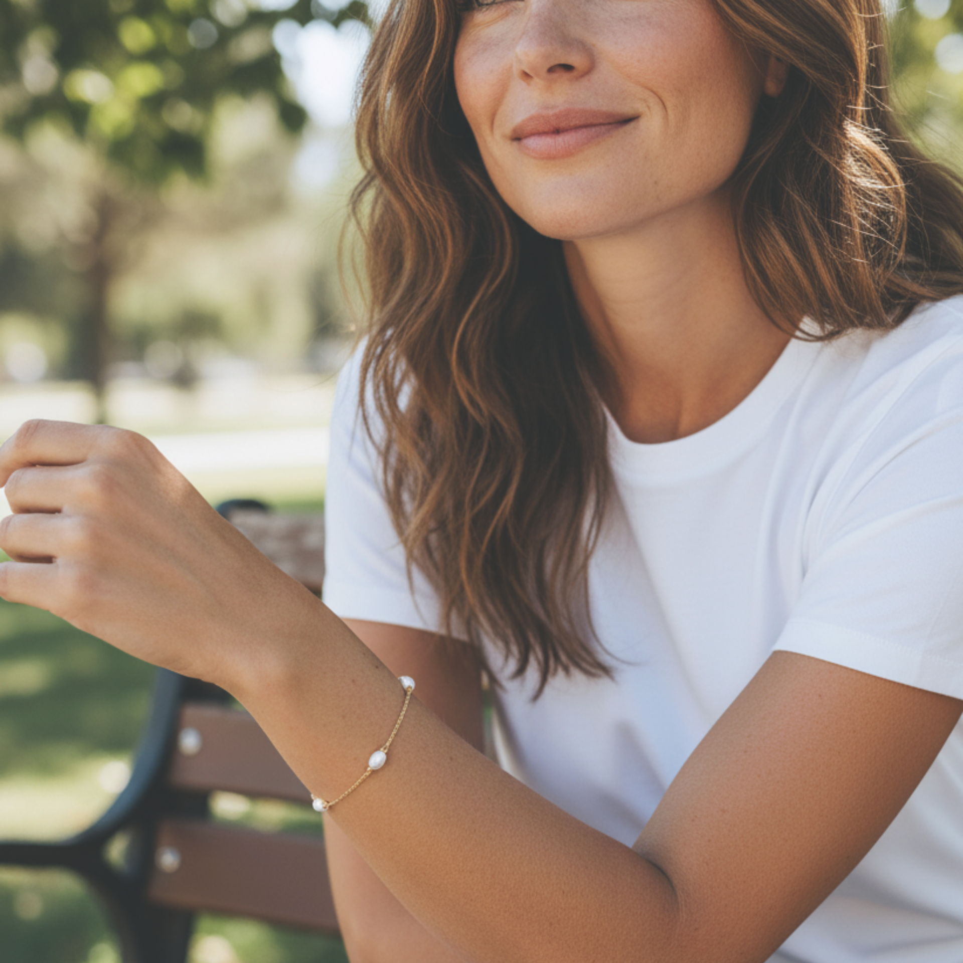 9ct Yellow Oval Pearl Bracelet