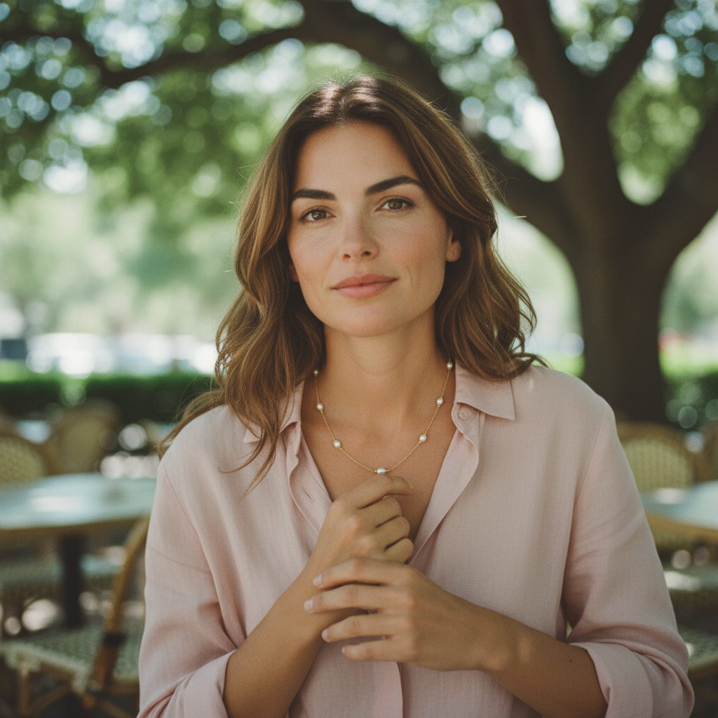 9ct Yellow & Oval Freshwater Pearl Necklace