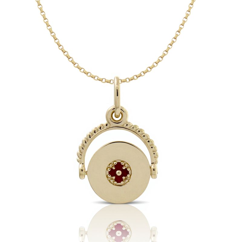 9ct Yellow Gold Ruby Spinner Pendant