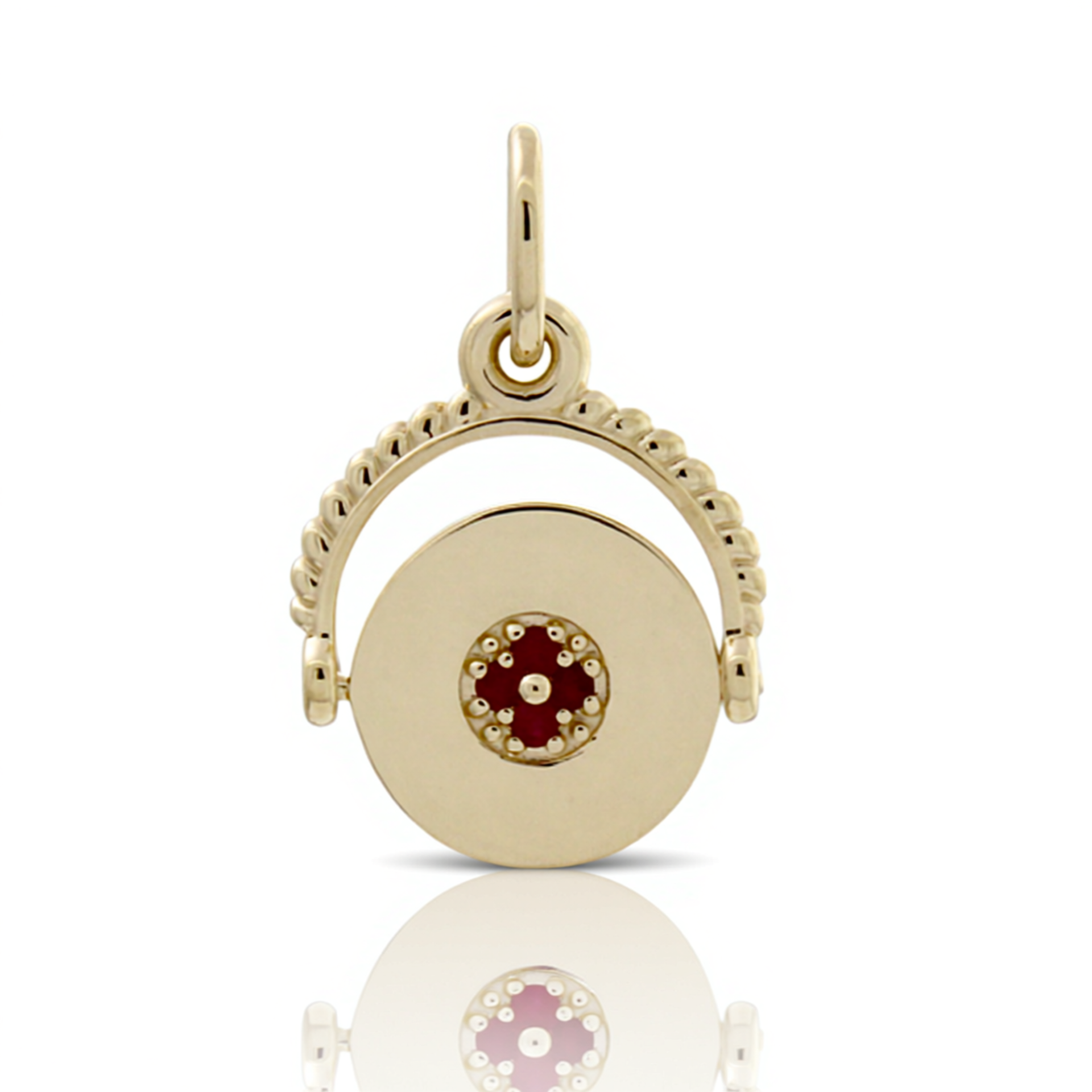 9ct Yellow Gold Ruby Spinner Pendant