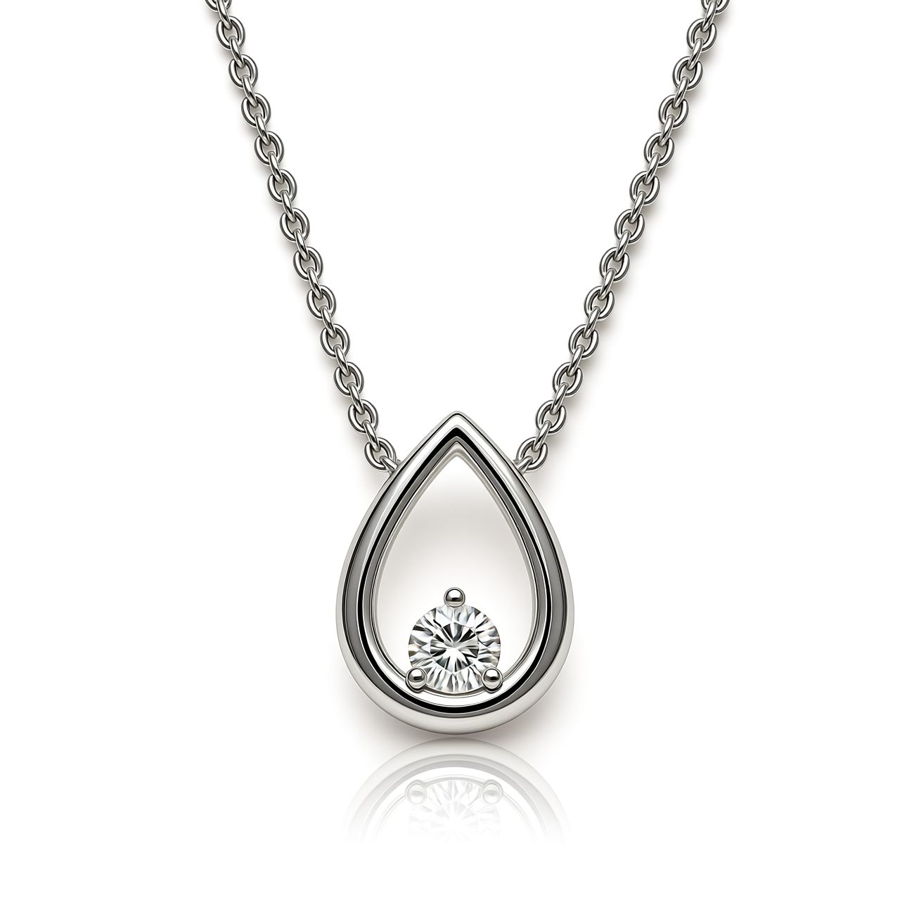 9W Open Pear Shape Diamond Pendant