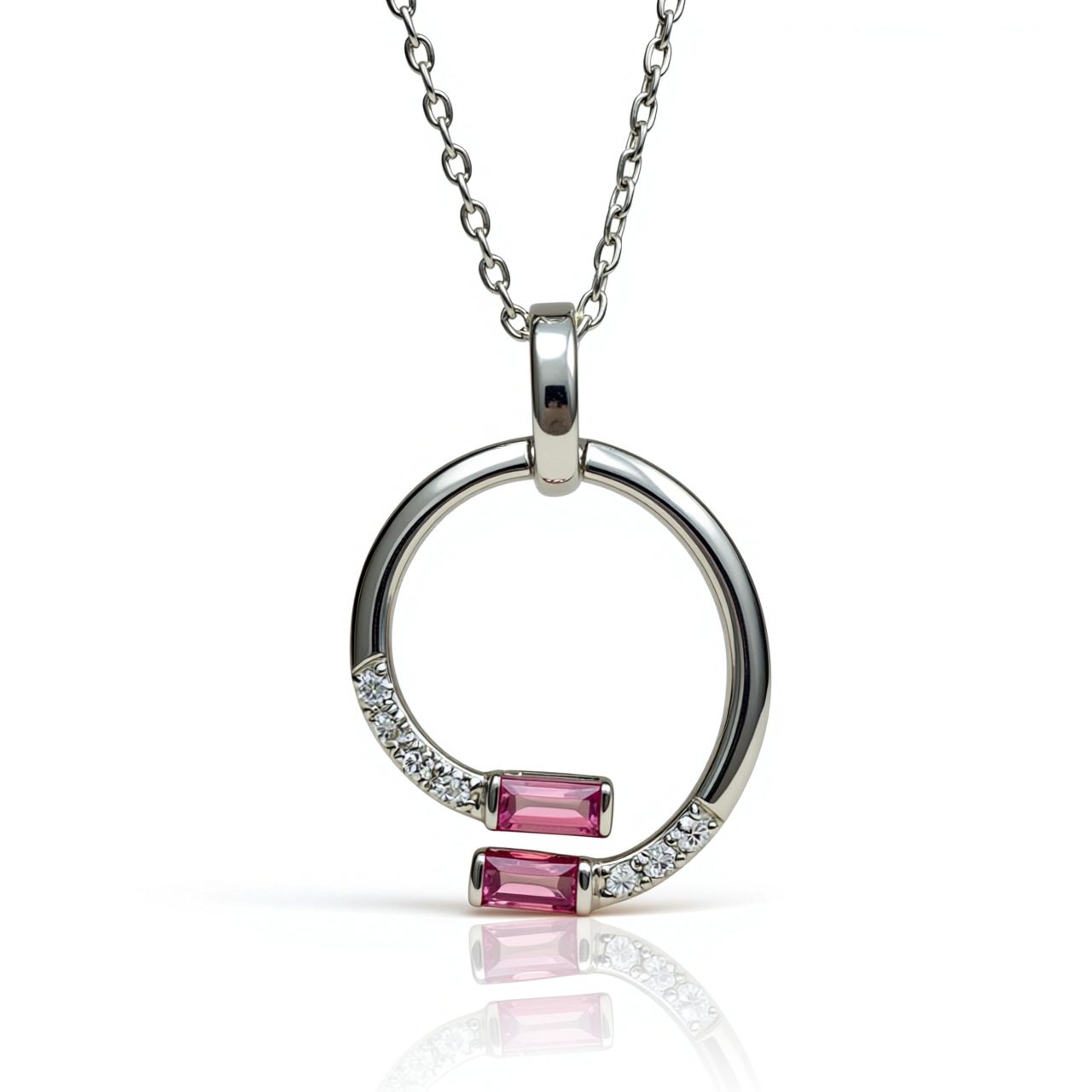 9W Diamond & Pink Tourmaline Pendant