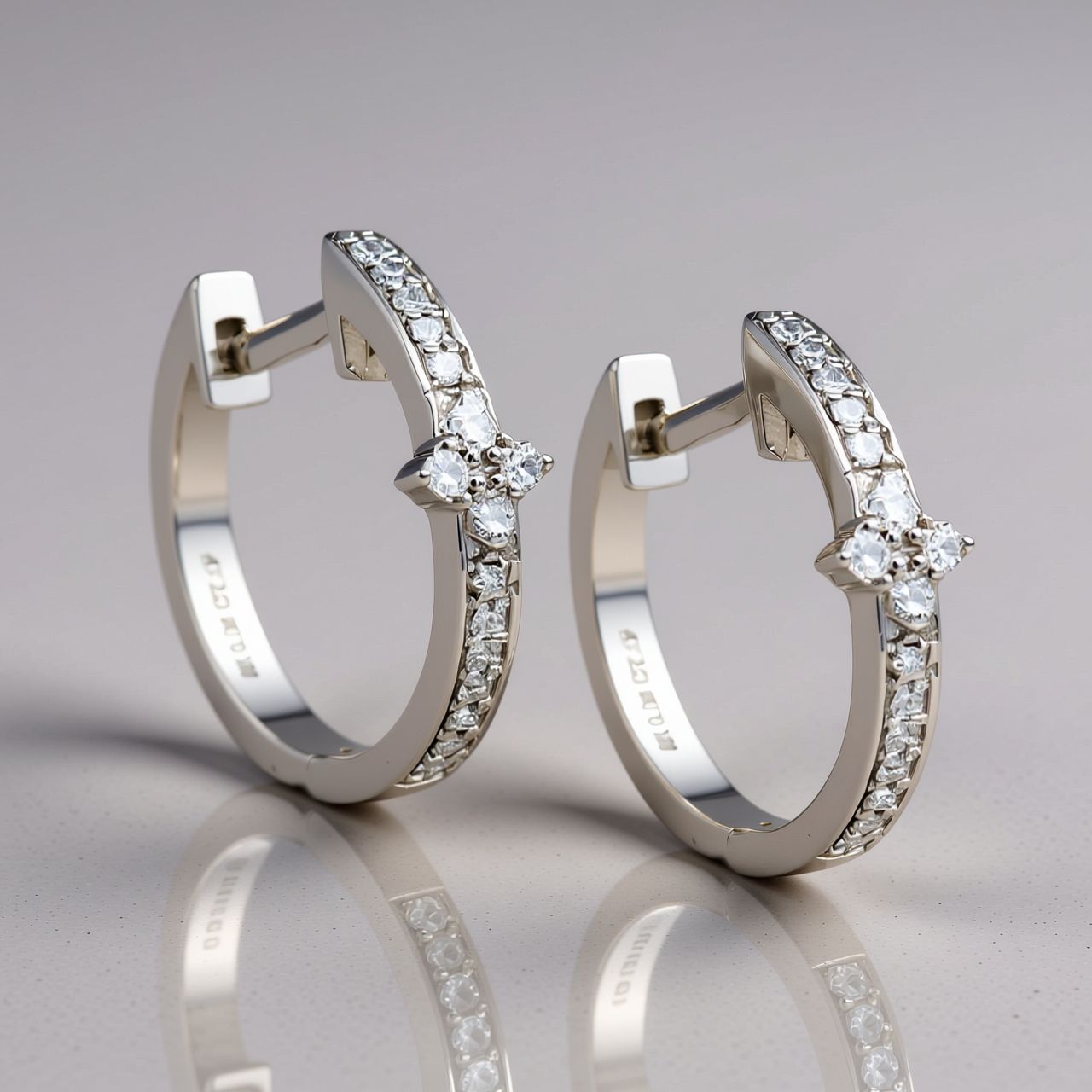 9W Diamond Huggie Earrings TDW 0.14cts