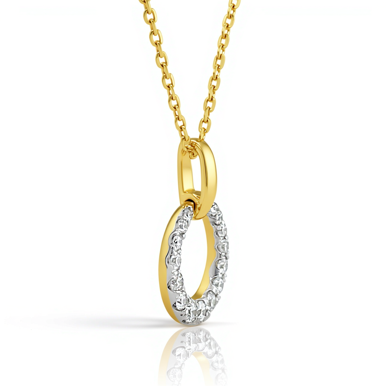 9Y Diamond Open Circle Pendant