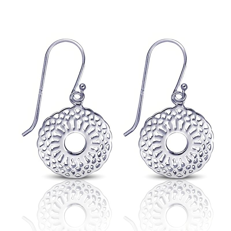 Sterling Silver Patterned Drop Earrings