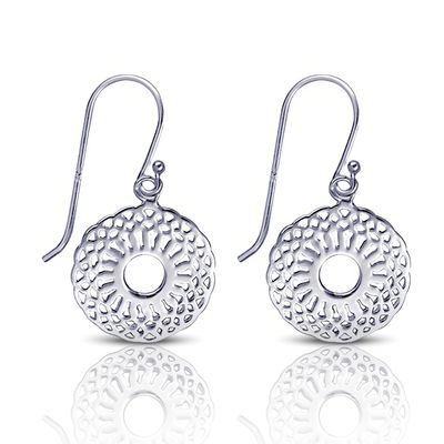 Sterling Silver Patterned Drop Earrings Sterling Silver Patterned Drop Earrings