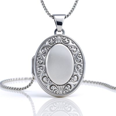 Sterling Silver Oval Locket Sterling Silver Oval Locket