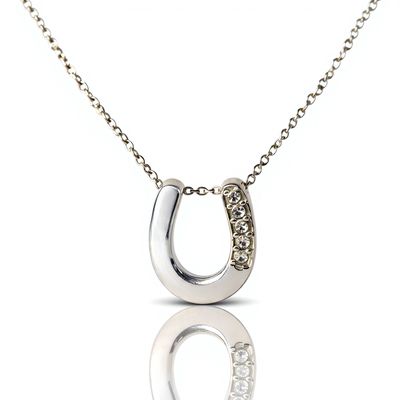 Sterling Silver Horse Shoe CZ Pendant Sterling Silver Horse Shoe CZ Pendant