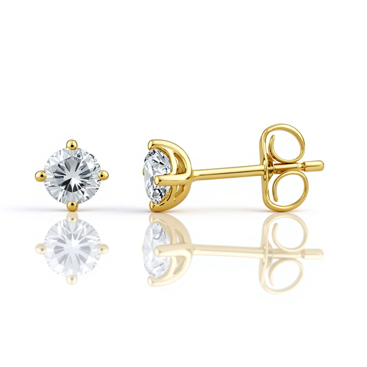 9ct Yellow Gold Lab Diamond Studs