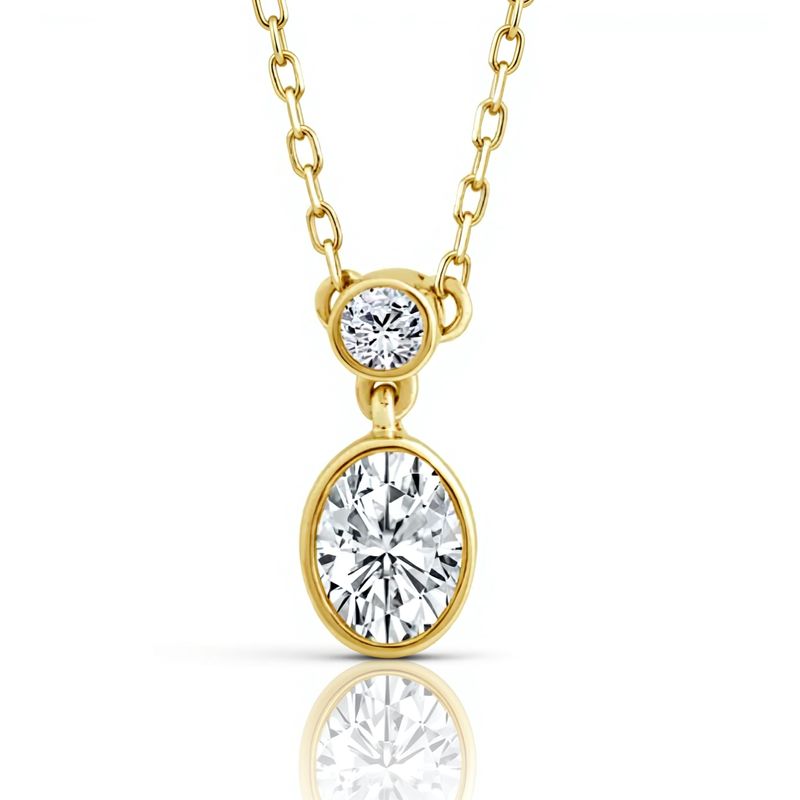 9ct Yellow Lab Grown Diamond Oval Necklace