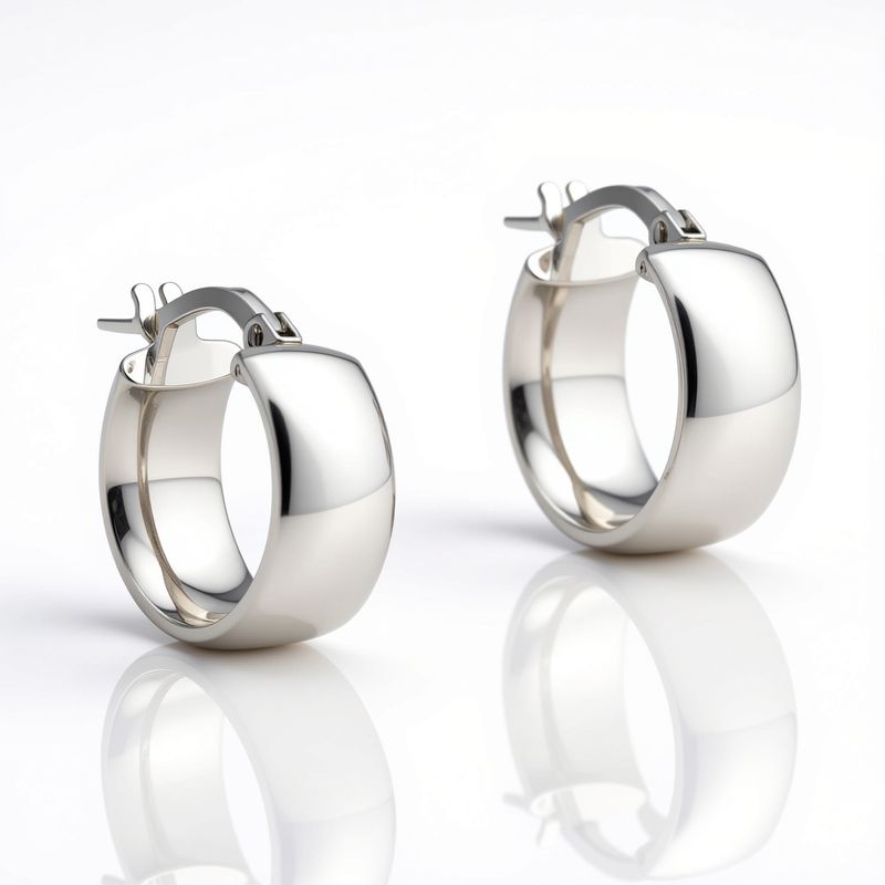 9ct White Gold Hoop Earrings