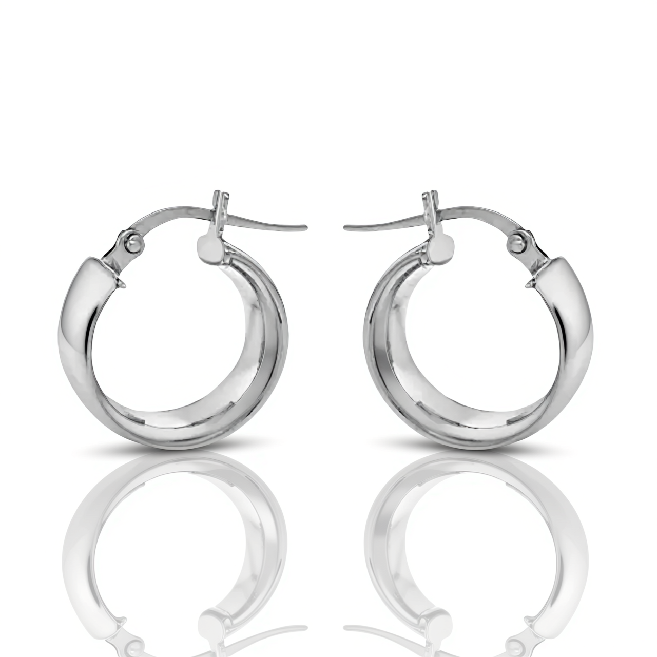 9ct White Gold Hoop Earrings