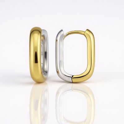 9ct Two Tone Huggie Earrings